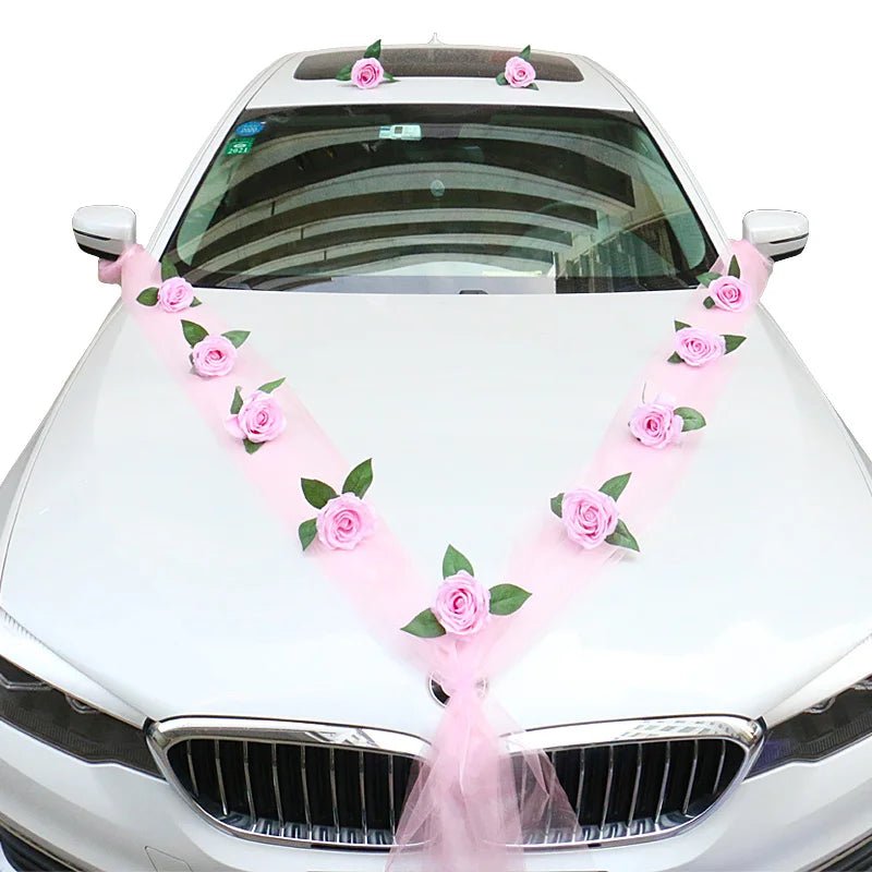 Roses Blanches Artificielles pour Décoration Voiture Mariage | Élégante