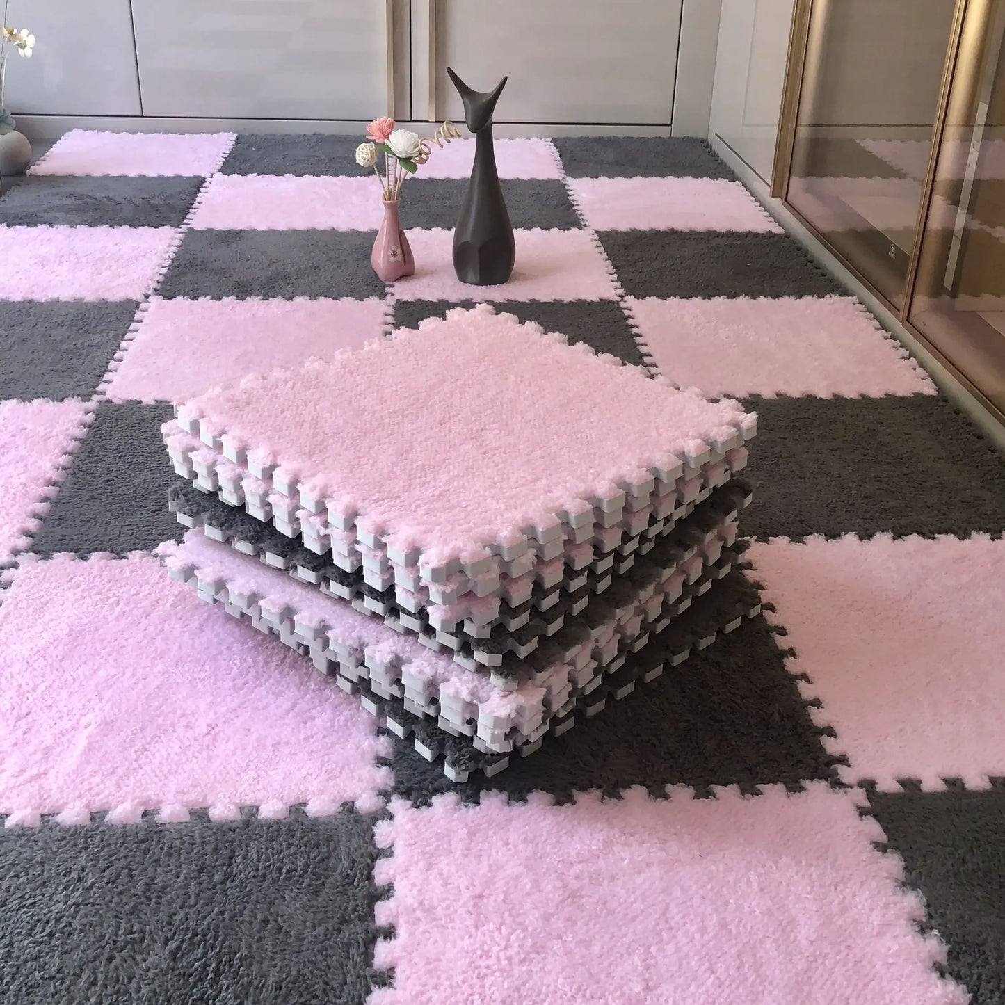Tapis de jeu en peluche douce pour enfants