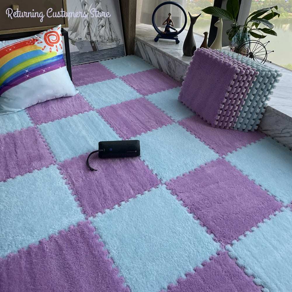 Tapis de jeu en peluche douce pour enfants