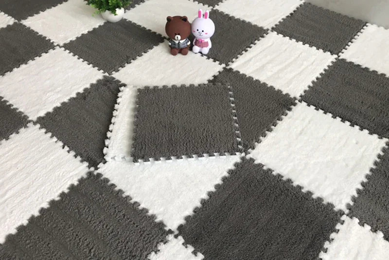 Tapis de jeu en peluche douce pour enfants