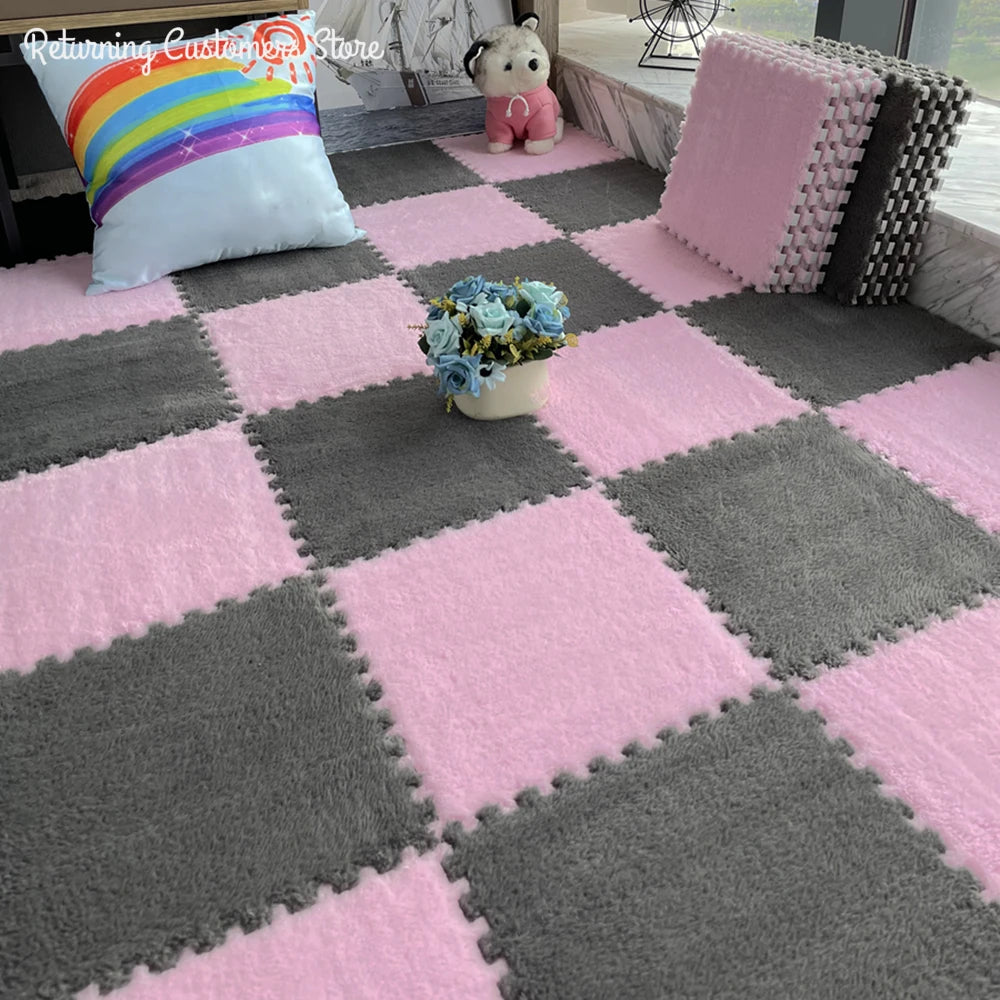 Tapis de jeu en peluche douce pour enfants