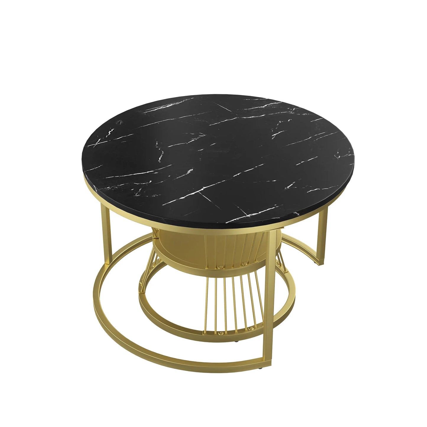 Lot de 2 tables basses ronde  en métal,