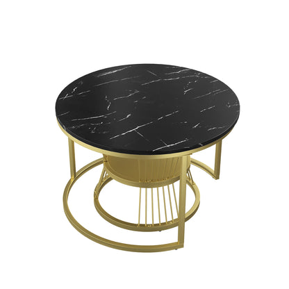 Lot de 2 tables basses ronde  en métal,