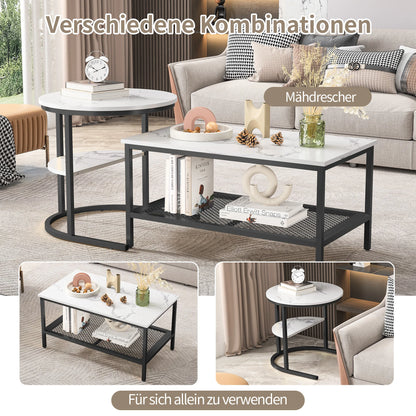 2 tables basses, table d’appoint moderne 2 en 1,