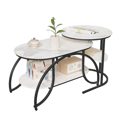 Table basse, lot de 2, structure en métal,