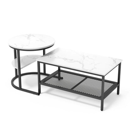 2 tables basses, table d’appoint moderne 2 en 1,