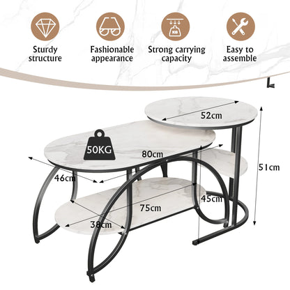 Table basse, lot de 2, structure en métal,