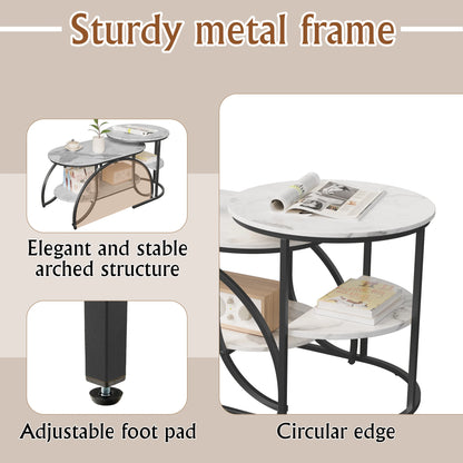 Table basse, lot de 2, structure en métal,