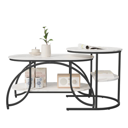 Table basse, lot de 2, structure en métal,