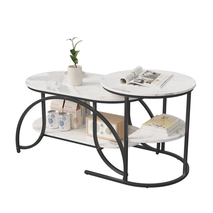 Table basse, lot de 2, structure en métal,