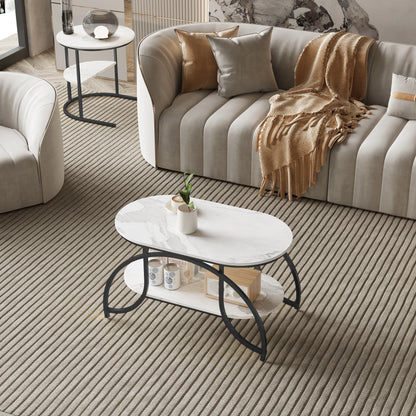 Table basse, lot de 2, structure en métal,