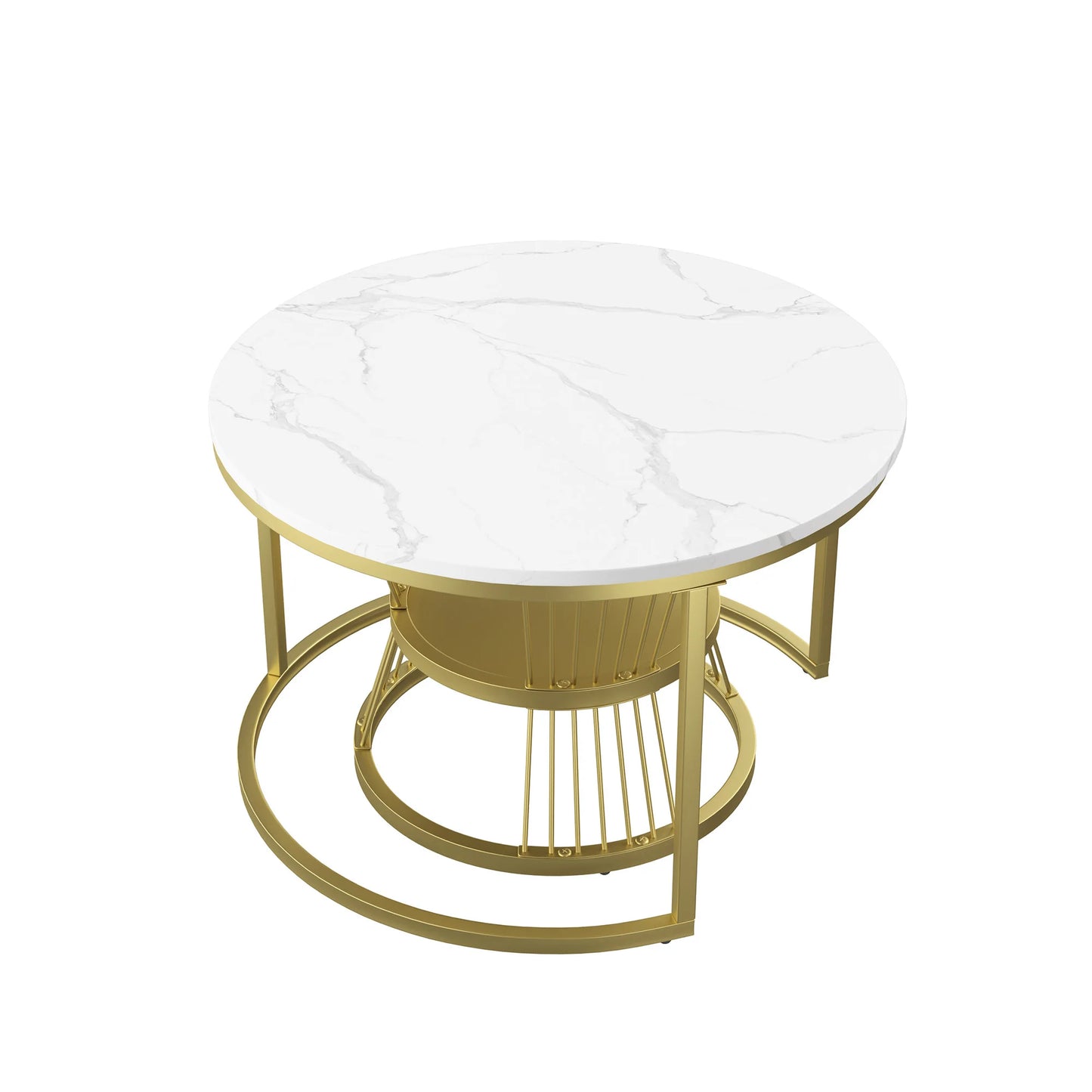 Lot de 2 tables basses ronde  en métal,