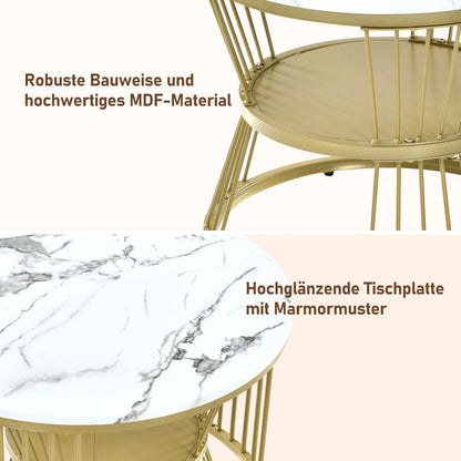 Lot de 2 tables basses ronde  en métal,