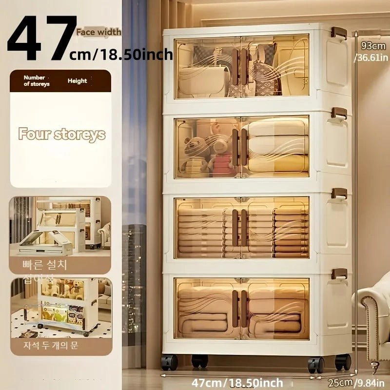 Boîte de rangement pliable transparente