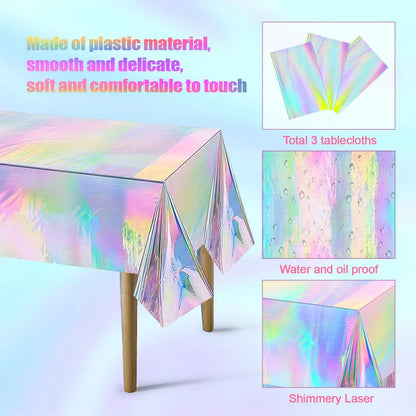Table nappe anniversaire holographique brillante