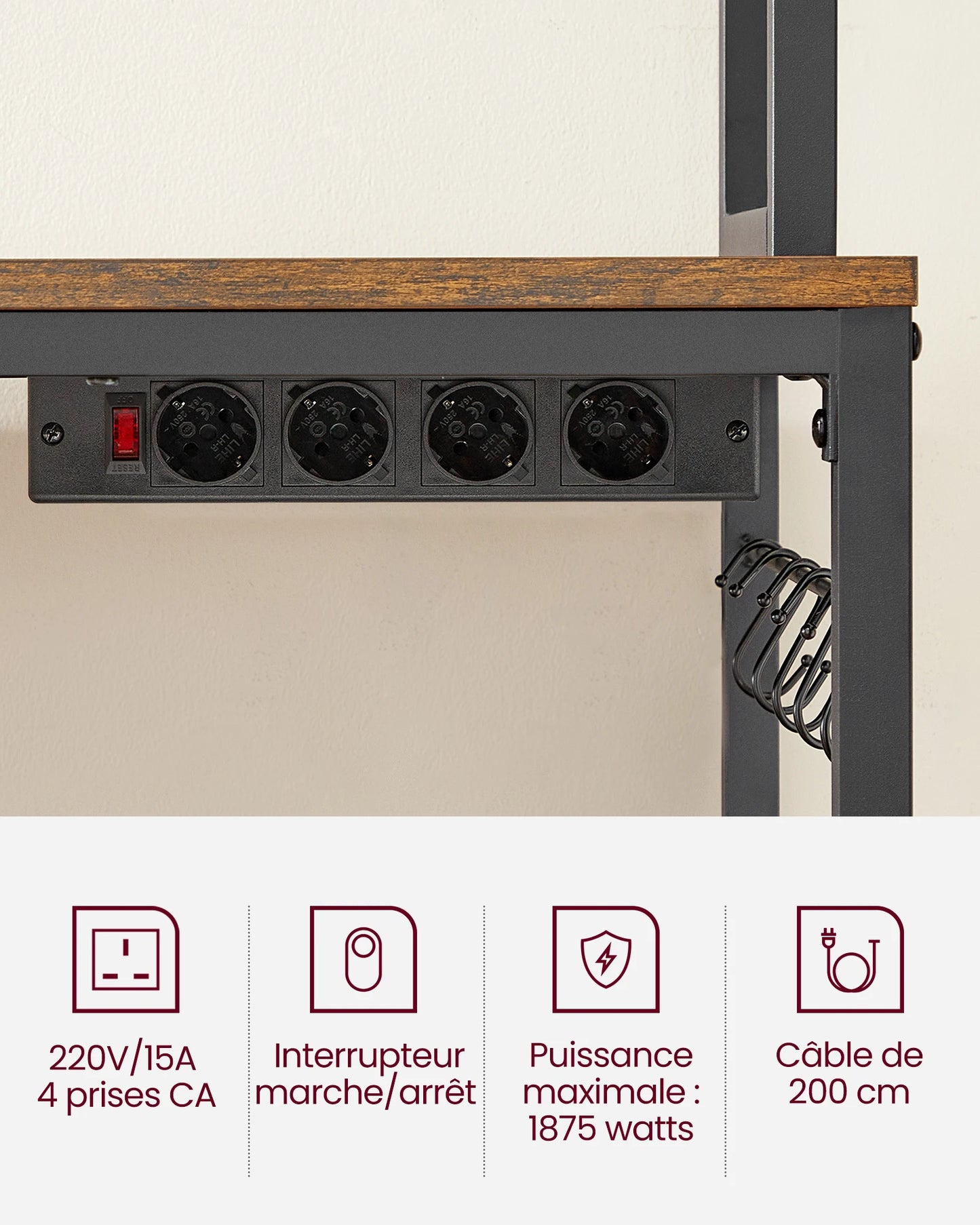 Étagère de Cuisine avec Multiprise,