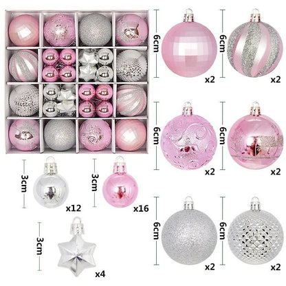 Boule de noël 3/6CM, 44 pièces, ornements de décoration d'arbre de noël