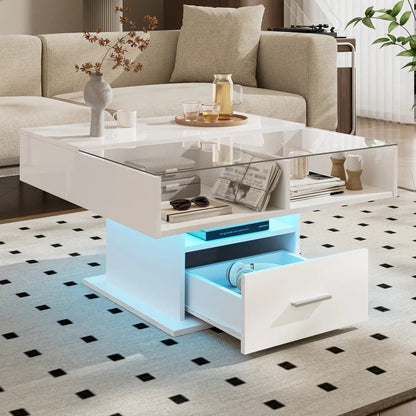 Table basse multifonctionnelle avec éclairage LED