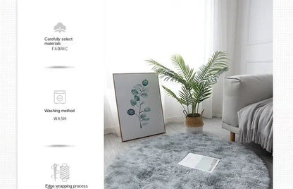 Tapis rond en peluche Super doux, blanc moelleux, pour Salon, décoration de maison,