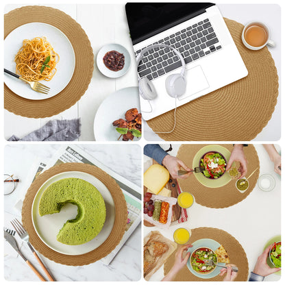 Ensemble de 6 sets de table ronds tressés