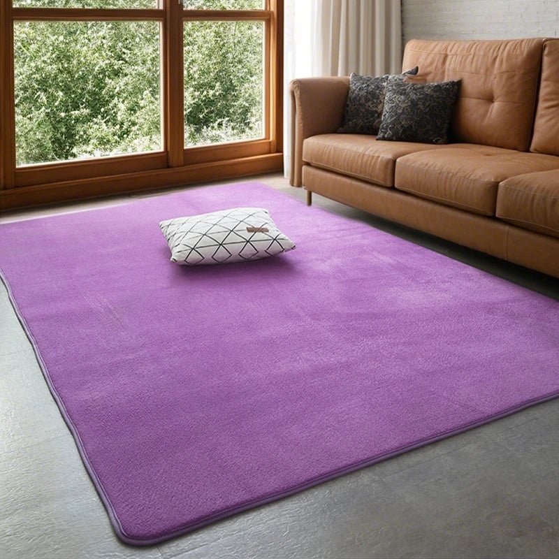tapis en velours de corail de couleur unie, confortable et doux, pour salon, chambre à coucher,