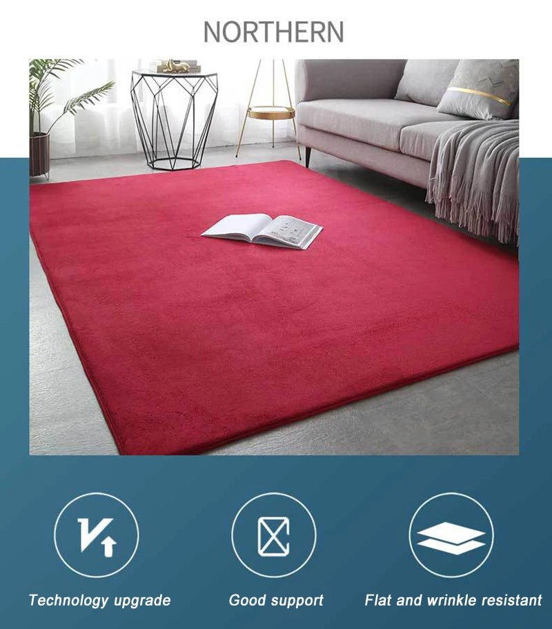 tapis en velours de corail de couleur unie, confortable et doux, pour salon, chambre à coucher,