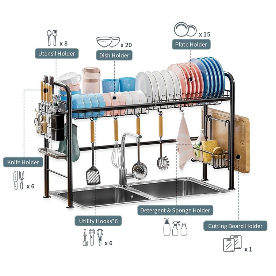 Égouttoir à vaisselle sur l'évier,