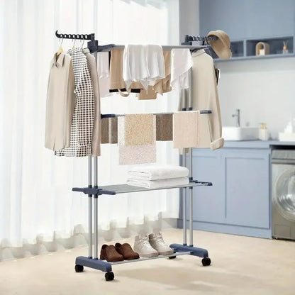 Étendoir à linge pliable rotatif à 3 niveaux