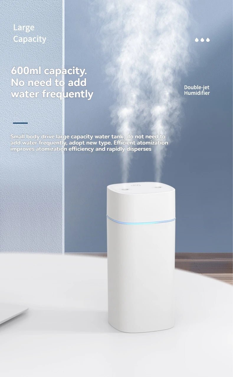 Humidificateur USB Silencieux Double Buse 600ml | AirComfort