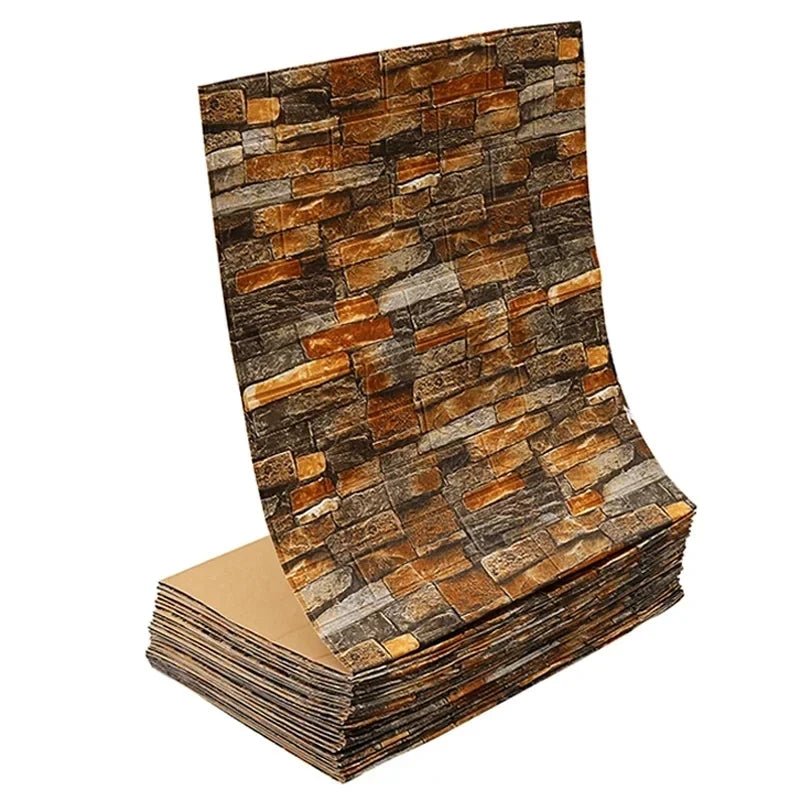 Papier Peint Autocollant 3D en Brique Souple 70cm x 2m, Rouleau Adhésif décoration Maison