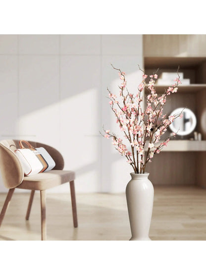 fleurs blanches en plastique à longue tige