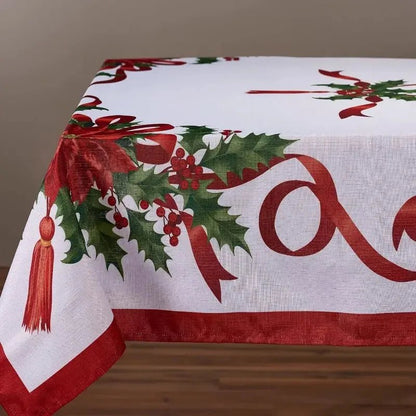 Nappe rectangulaire de noël, Design Poinsettia pour fête