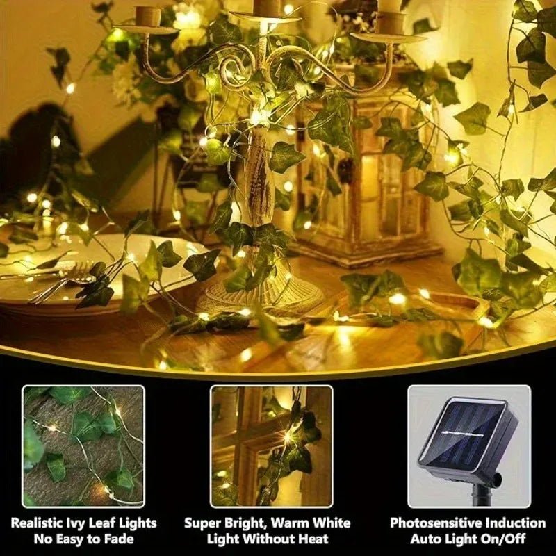 Guirlande solaire de vigne LED lumières de noël solaires