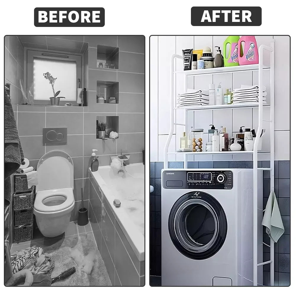 Étagères pour Machine à laver, 3 Niveaux Sans Perçage | Premium