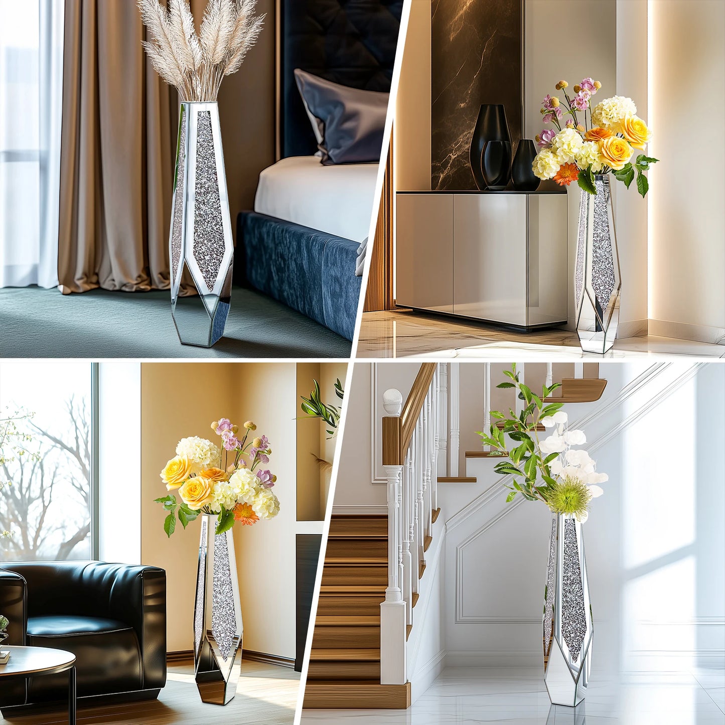 Grand Vase à miroir au sol