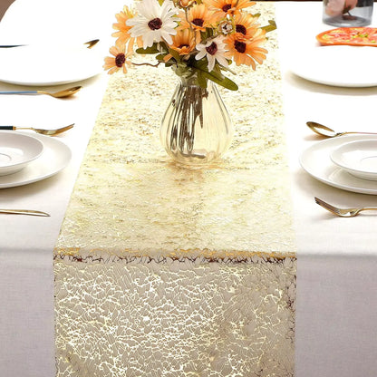 Nappe Table doré à paillettes métalliques