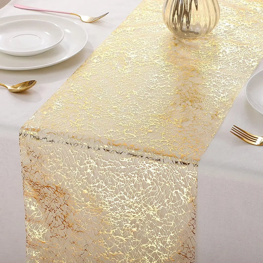 Nappe Table doré à paillettes métalliques