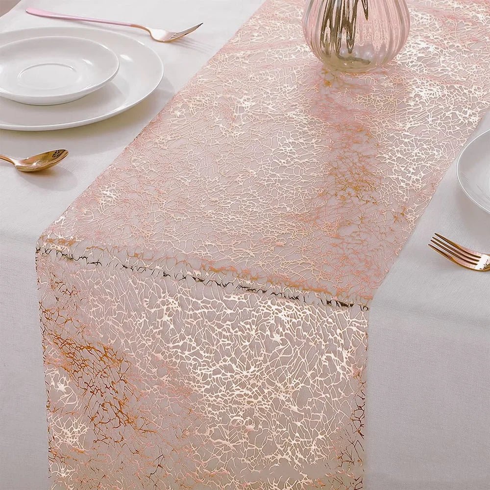 Nappe Table doré à paillettes métalliques