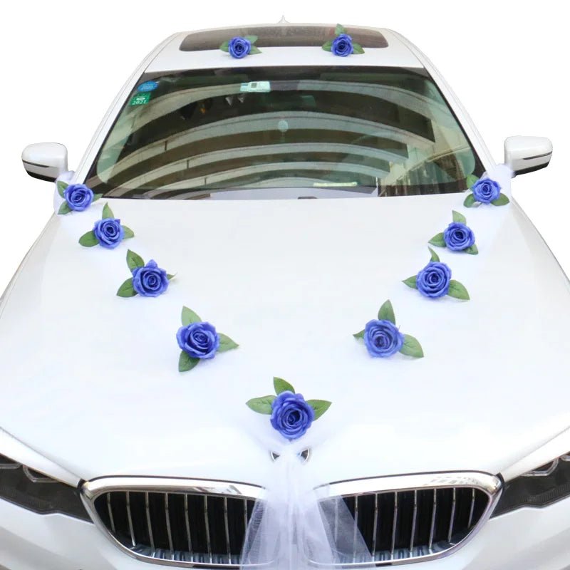 Roses Blanches Artificielles pour Décoration Voiture Mariage | Élégante