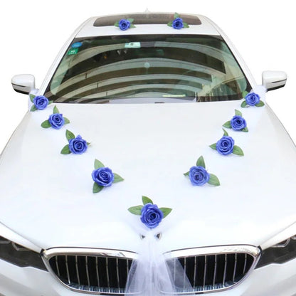 Roses Blanches Artificielles pour Décoration Voiture Mariage | Élégante