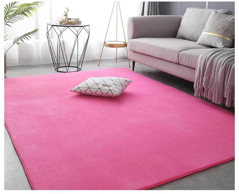 tapis en velours de corail de couleur unie, confortable et doux, pour salon, chambre à coucher,