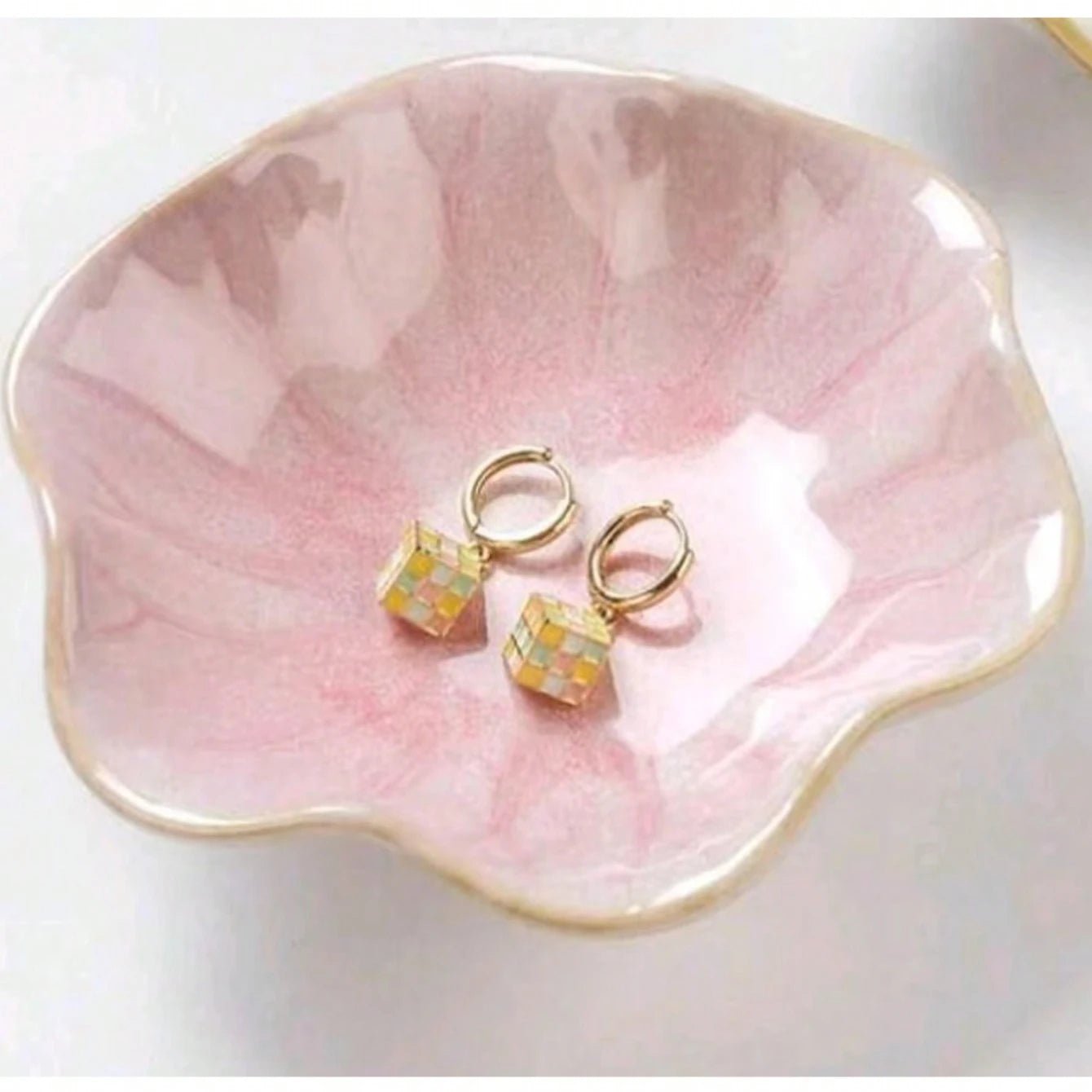 Plateau de rangement en céramique Lotus