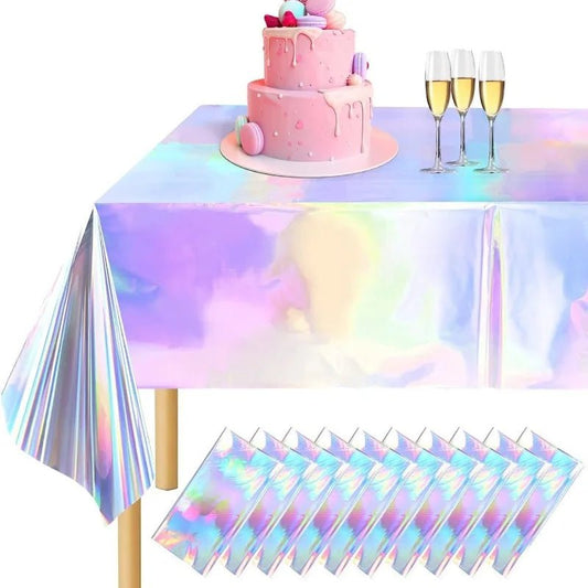 Table nappe anniversaire holographique brillante
