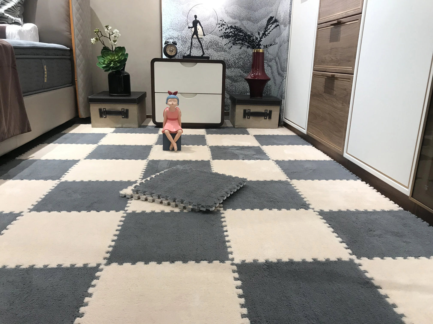 Polymère de jeu en peluche douce pour enfants, tapis de puzzle en mousse brûleur, jouets pour bébé, garder au chaud dans la chambre.