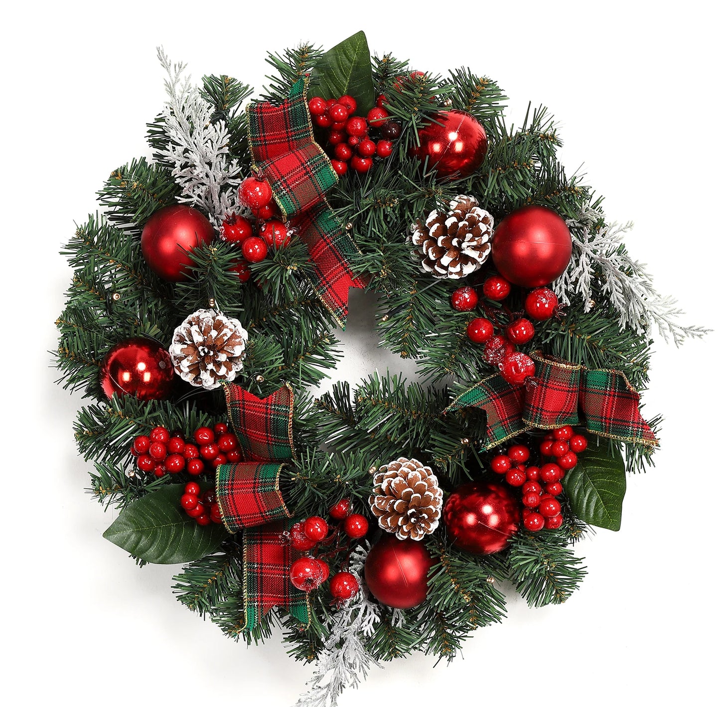 Couronne de Noël de 45 cm avec 15 lumières LED Guirlande