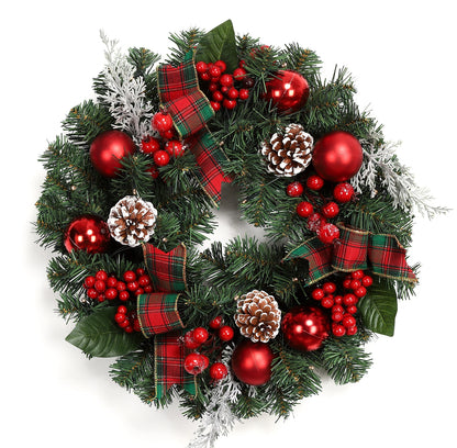 Couronne de Noël de 45 cm avec 15 lumières LED Guirlande