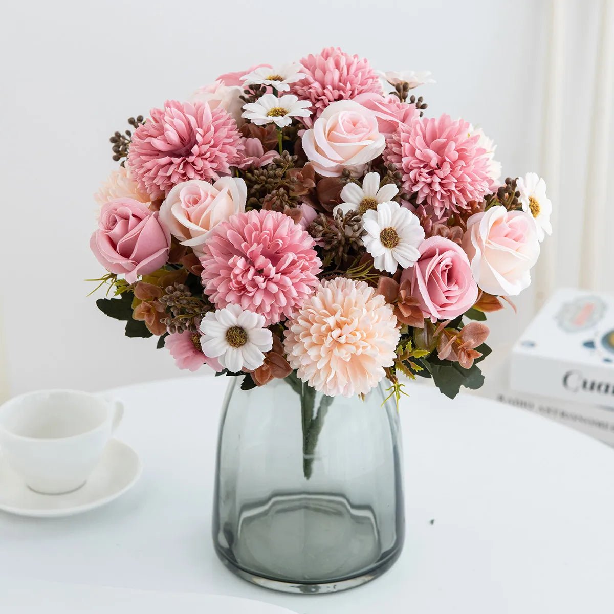 Roses artificielles en soie, fleurs artificielles, pour mariage,