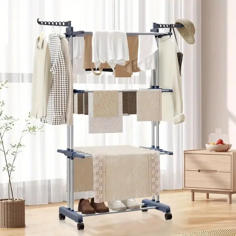 Étendoir à linge pliable rotatif à 3 niveaux