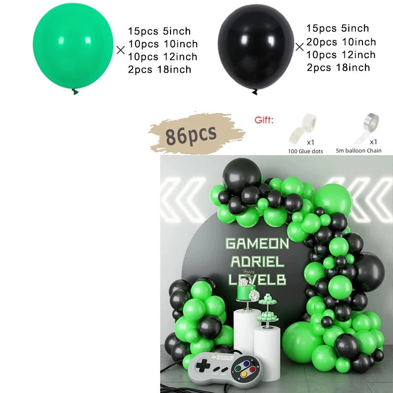 Guirlande de ballons noirs et dorés | Élégance