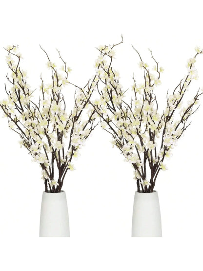 fleurs blanches en plastique à longue tige